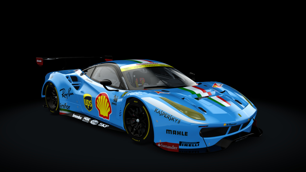 Ferrari 488 GT3, skin Santander_488_GT3_acqua