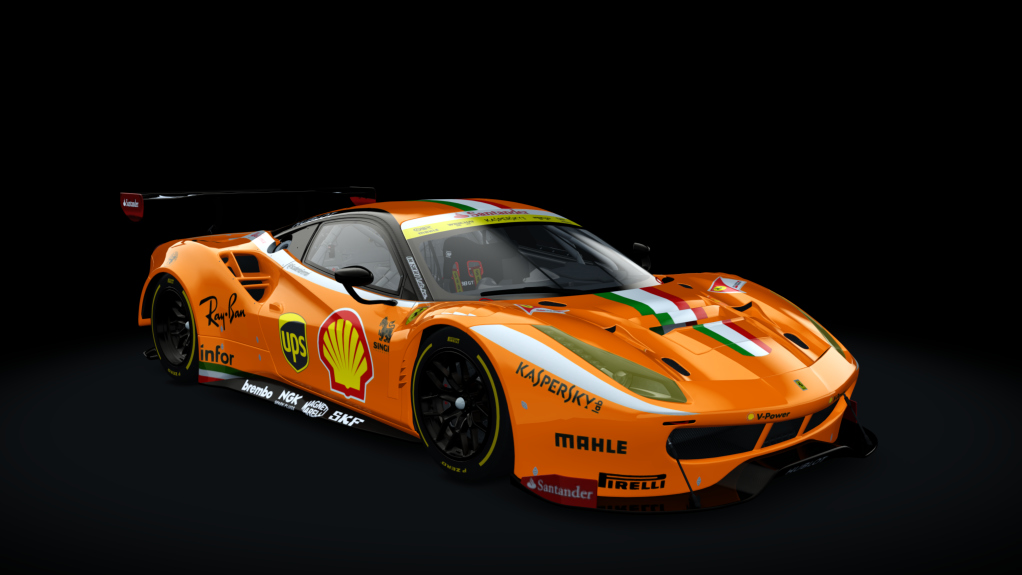 Ferrari 488 GT3, skin Santander_488_GT3_arancia