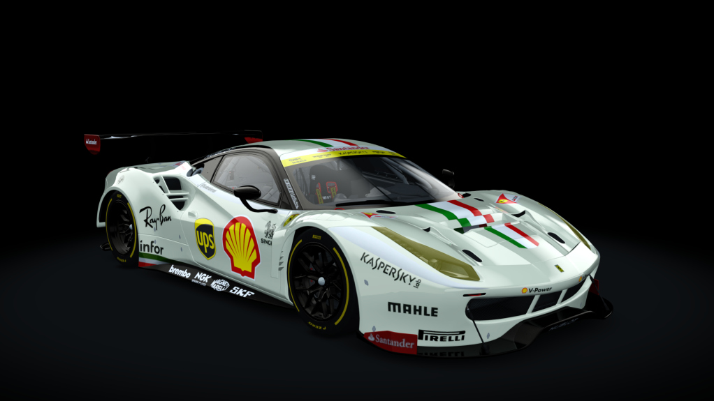 Ferrari 488 GT3, skin Santander_488_GT3_beige