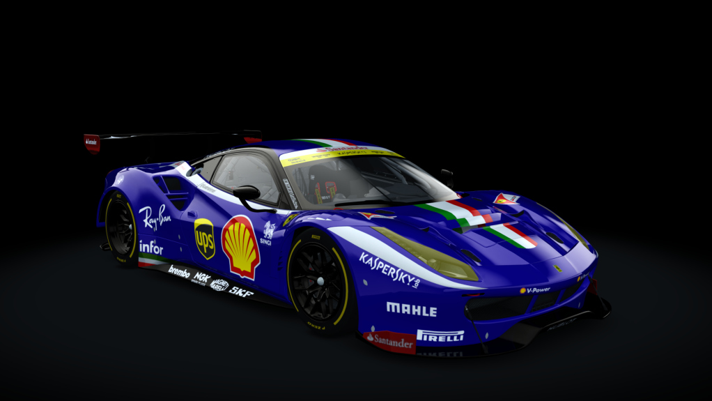Ferrari 488 GT3, skin Santander_488_GT3_blu