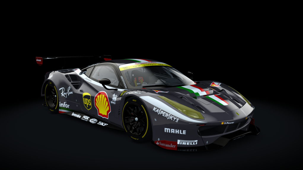 Ferrari 488 GT3, skin Santander_488_GT3_grigio_ferro