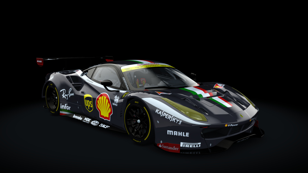 Ferrari 488 GT3, skin Santander_488_GT3_grigioscuro