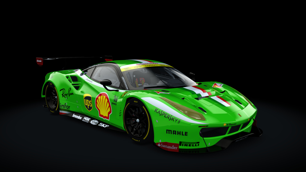 Ferrari 488 GT3, skin Santander_488_GT3_lime