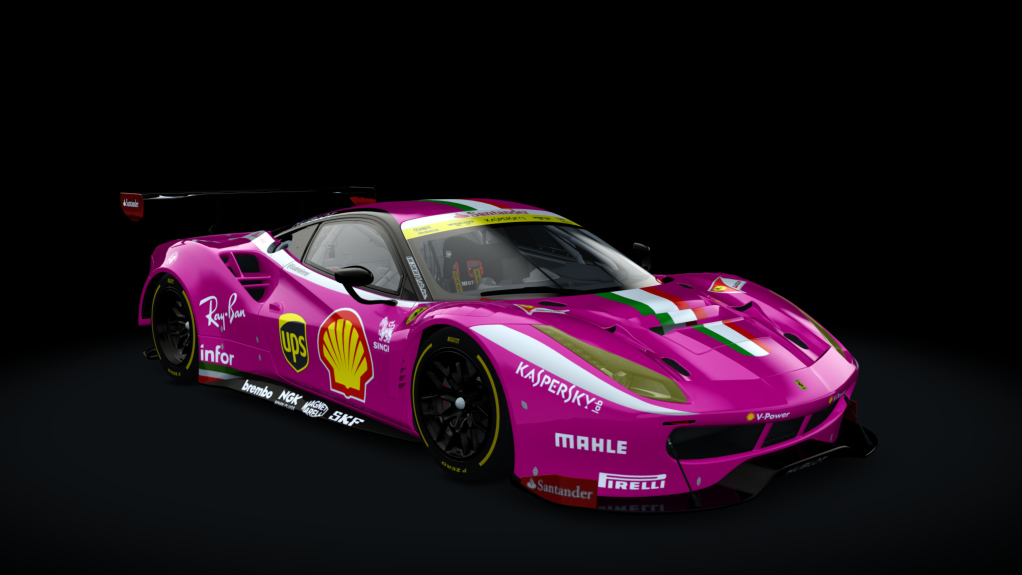 Ferrari 488 GT3, skin Santander_488_GT3_magenta