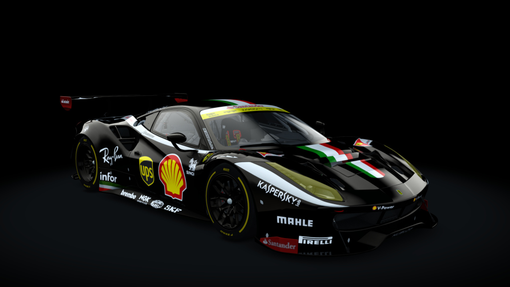 Ferrari 488 GT3, skin Santander_488_GT3_nero