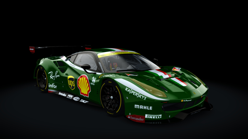 Ferrari 488 GT3, skin Santander_488_GT3_verde